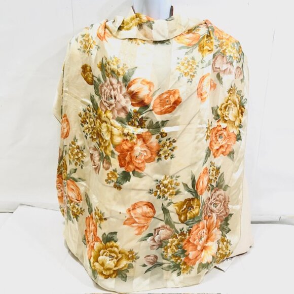 Vgt Pierre Cardin 100% Silk Scarf Chiffon Satin 34"Red beige gray Designed(42) - Picture 3 of 13